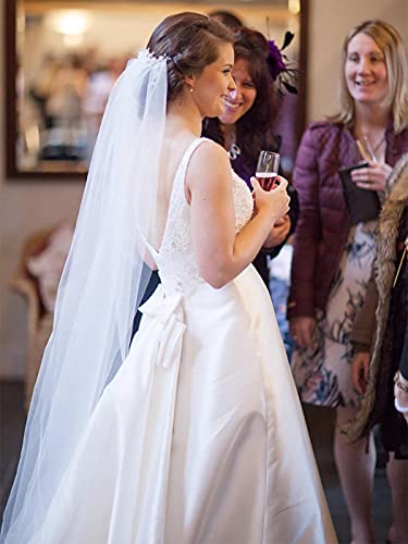 Ursumy Bride Long Cathedral Drop Veil Soft Tulle