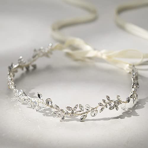SWEETV Rhinestone Bridal Headband for Wedding Hair Accessories