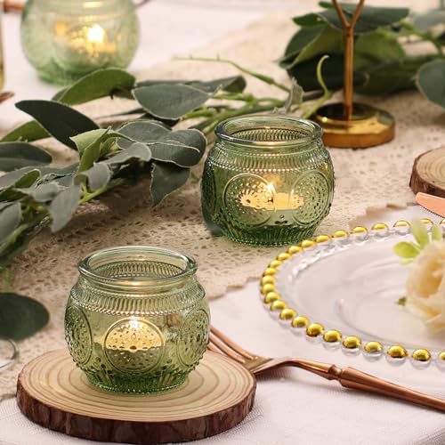 Green Vintage Candle Holders for Wedding Table Centerpieces