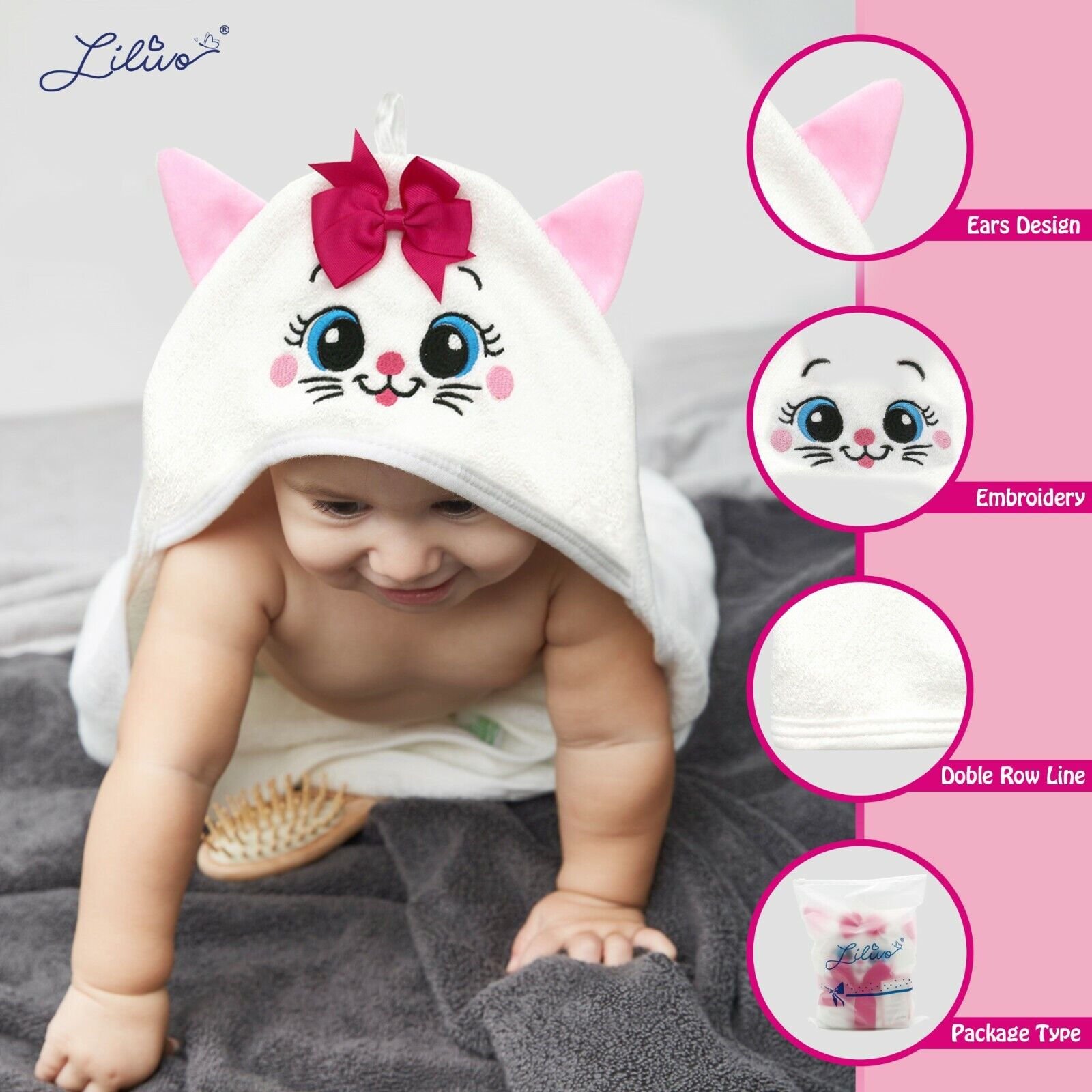 Soft Baby Hooded Towels - Perfect for Girls