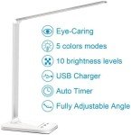 Dimmable LED Desk Lamp with USB Charging Port