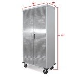 Seville Classics Rolling Storage Cabinet - Granite