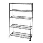 Seville Classics 5-Tier Steel Wire Shelving with Wheels