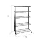 Seville Classics 5-Tier Steel Wire Shelving with Wheels