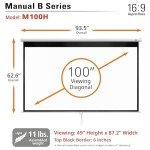 100" Manual Pull Down Projector Screen - 4K Ready