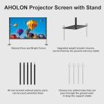 120-Inch Portable Outdoor Projector Screen with Stand