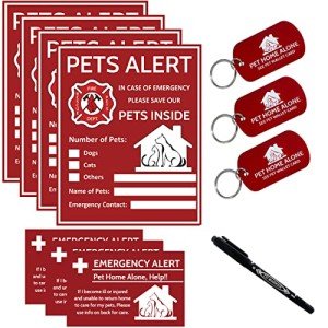 Pet Safety Stickers for Emergencies - 4 Pack