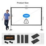 120-Inch Portable Outdoor Projector Screen with Stand