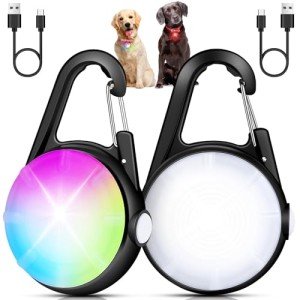 Rechargeable LED Clip-On Dog Collar Lights - 2 Pack