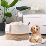 KAKAMAY Large Cotton Rope Blanket Storage Basket