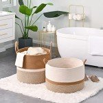 KAKAMAY Large Cotton Rope Blanket Storage Basket