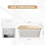 5-Quart Stackable Storage Bins with Bamboo Lids