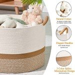 KAKAMAY Large Cotton Rope Blanket Storage Basket