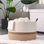 KAKAMAY Large Cotton Rope Blanket Storage Basket
