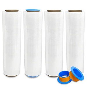 Heavy Duty Stretch Wrap Film with Holder, 4 Rolls
