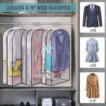 Clear Garment Bags for Closet Storage - 3 Pack