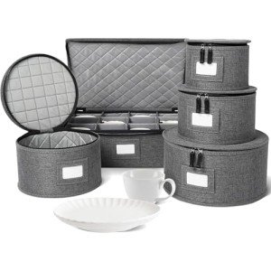 Stackable Hard Shell Dinnerware Storage Set - 5 Pieces