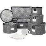 Stackable Hard Shell Dinnerware Storage Set - 5 Pieces