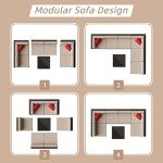 Beige Outdoor All-Weather Sectional Patio Sofa Set