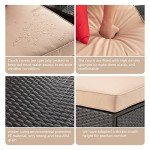 Beige Outdoor All-Weather Sectional Patio Sofa Set