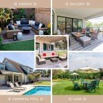 Beige Outdoor All-Weather Sectional Patio Sofa Set