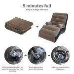 Inflatable Deck Chair with Pump for Indoor/Outdoor Use