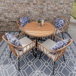 YITAHOME 5-Piece Outdoor Dining Set with Umbrella Hole