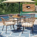 YITAHOME 5-Piece Outdoor Dining Set with Umbrella Hole