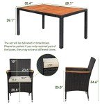 Devoko 7-Piece Patio Conversation Set with Acacia Top