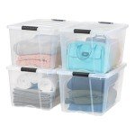 Stackable 72 Quart Storage Bins with Lids - 4 Pack