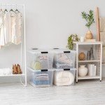 Stackable 72 Quart Storage Bins with Lids - 4 Pack