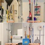 Wall-Mounted Broom and Mop Holder, Silver