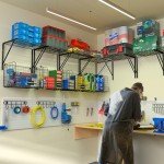 Wall-Mounted Garage Shelves with Wire Baskets, 2-Pack