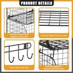 Wall-Mounted Garage Shelves with Wire Baskets, 2-Pack