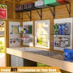 Wall-Mounted Garage Shelves with Wire Baskets, 2-Pack