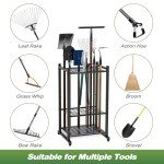 Garden Tool Organizer Rack for Garage Storage