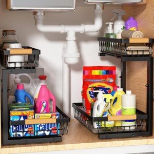 Adjustable Under Sink Organizer Storage - 2 Pack
