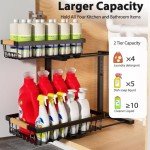 Adjustable 2-Tier Under Sink Organizer – 2 Pack