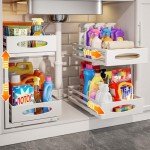 Under Sink Organizer Set, 2 Sliding Shelves