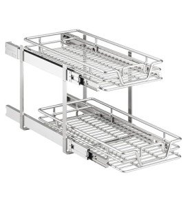 2-Tier Pull-Out Shelf and Drawer Organizer