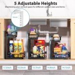 Adjustable 2-Tier Under Sink Organizer – 2 Pack