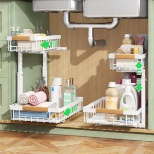 2-Tier Under Sink Organizer - 2 Pack Set