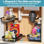 Adjustable 2-Tier Under Sink Organizer – 2 Pack