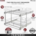 2-Tier Pullout Kitchen Cabinet Organizer Shelf