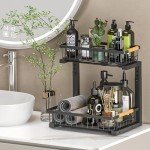 Adjustable 2-Tier Under Sink Organizer – 2 Pack