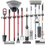 IMILLET Wall Mount Broom Holder Set with Hooks