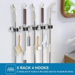 IMILLET Wall Mount Broom Holder Set with Hooks