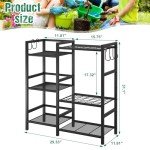 3-Tier Garden Tool Organizer Storage Rack