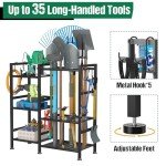 3-Tier Garden Tool Organizer Storage Rack