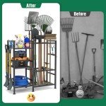 3-Tier Garden Tool Organizer Storage Rack